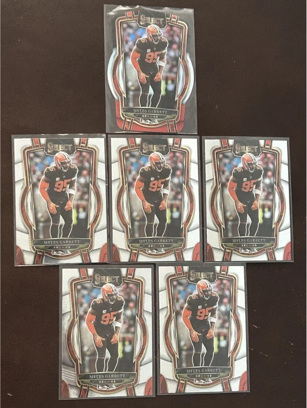 MYLES GARRETT 2022 PANINI SELECT COLLECTION BLACK & RED PRIZM DIE CUT + 6 NM LOT